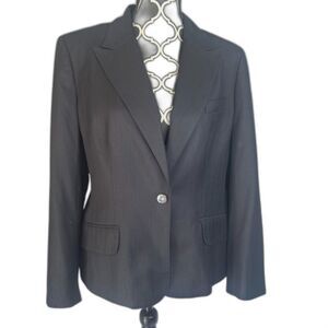 Anne Klein Pinstripe Single Breasted One Button Classic Blazer Size 14P